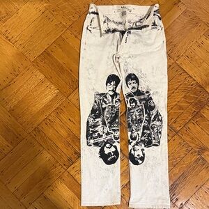 Stella McCartney High Rise Graphic Jeans - Black and Cream